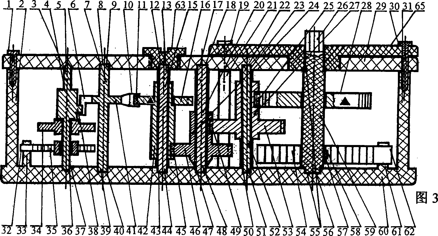 Mechanical timer travel-time system of head-gear escape pinion coordinating series