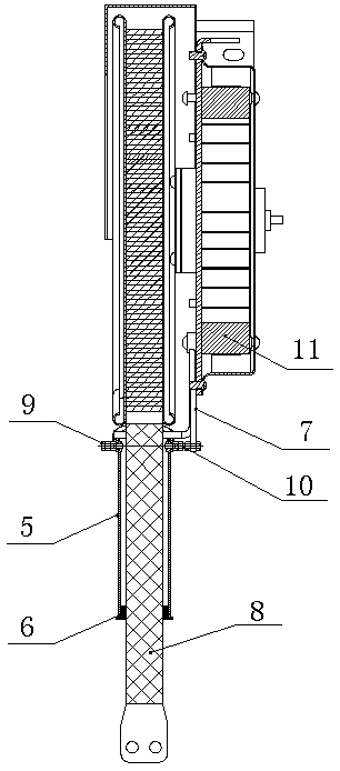 Lightning current shunt with self-locking device and mounting method