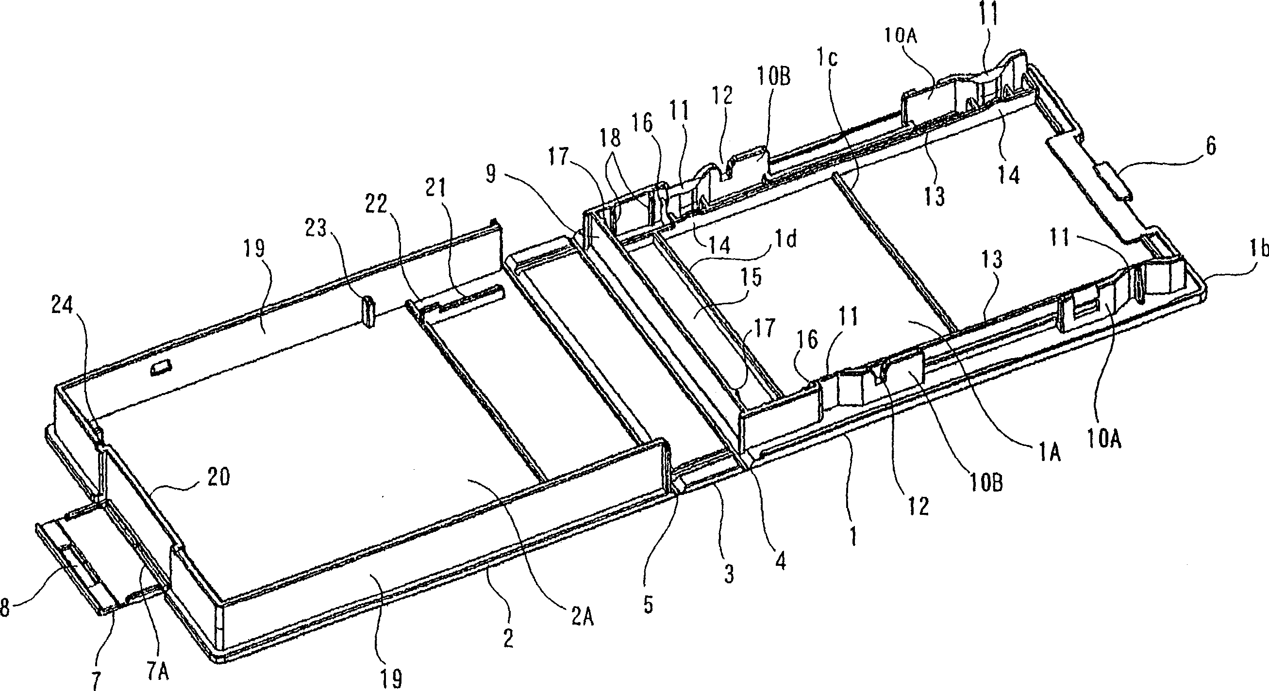 Case of card-type portable information processor