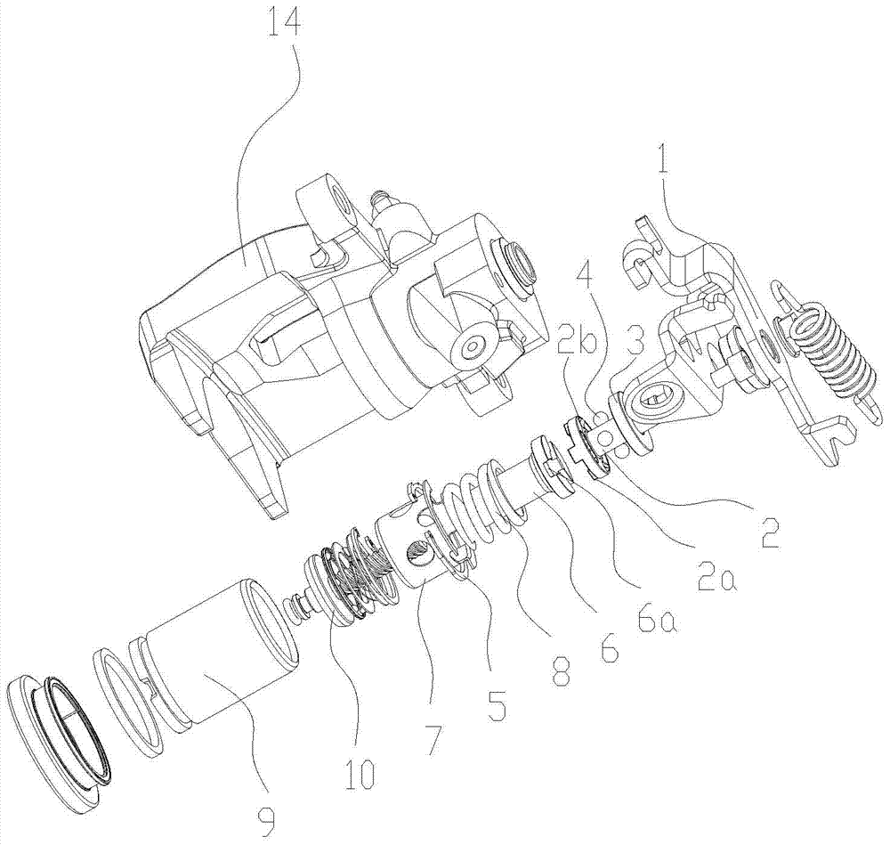 A caliper with parking brake function