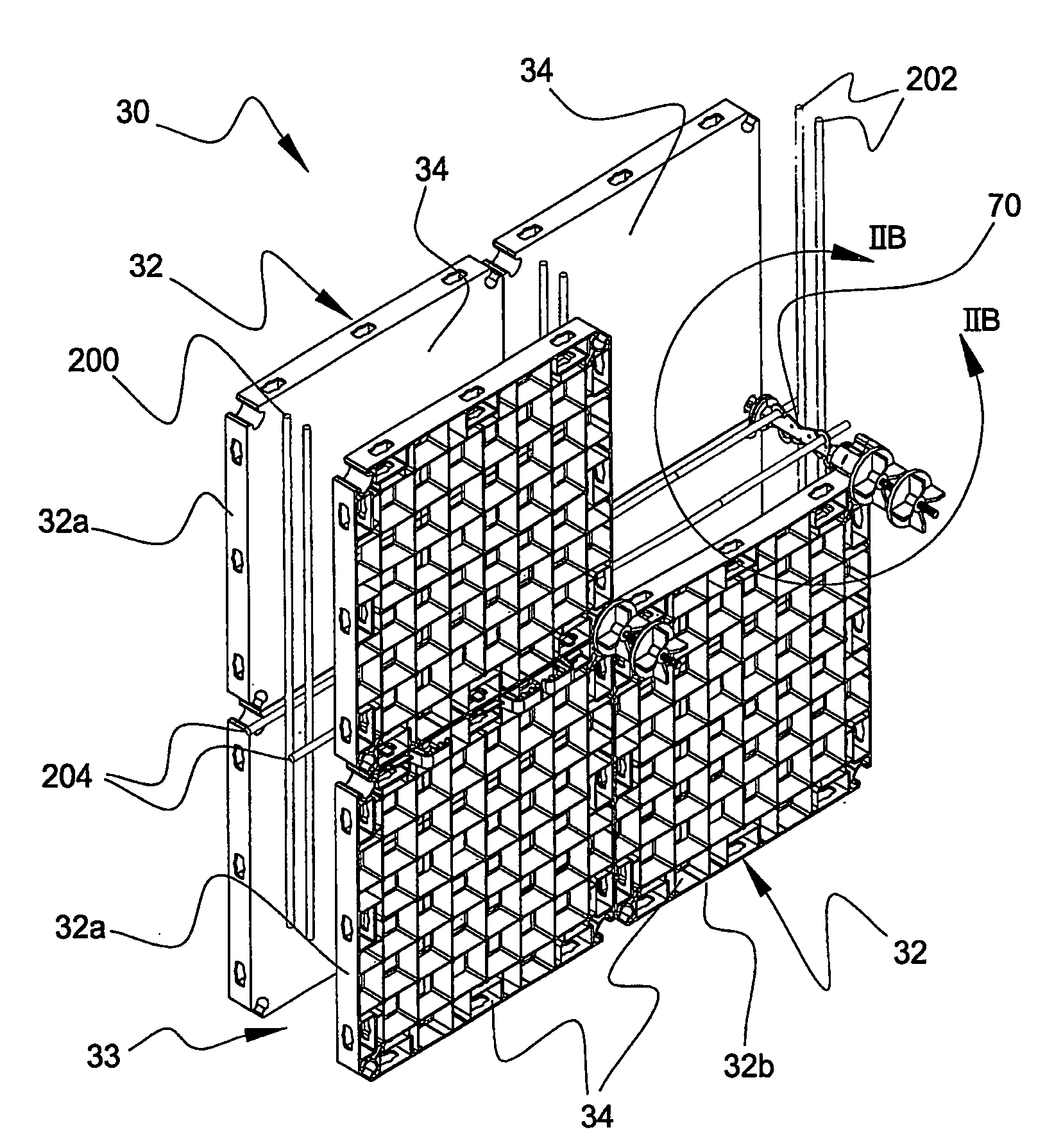 Modular formwork wall with dovetail joint connectors