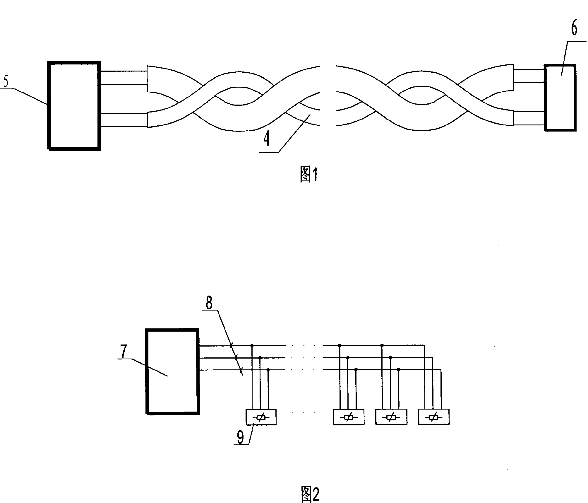 Intelligent bus parallel connection thermal sensitive element type linetype temperature-sensing fire disaster detector