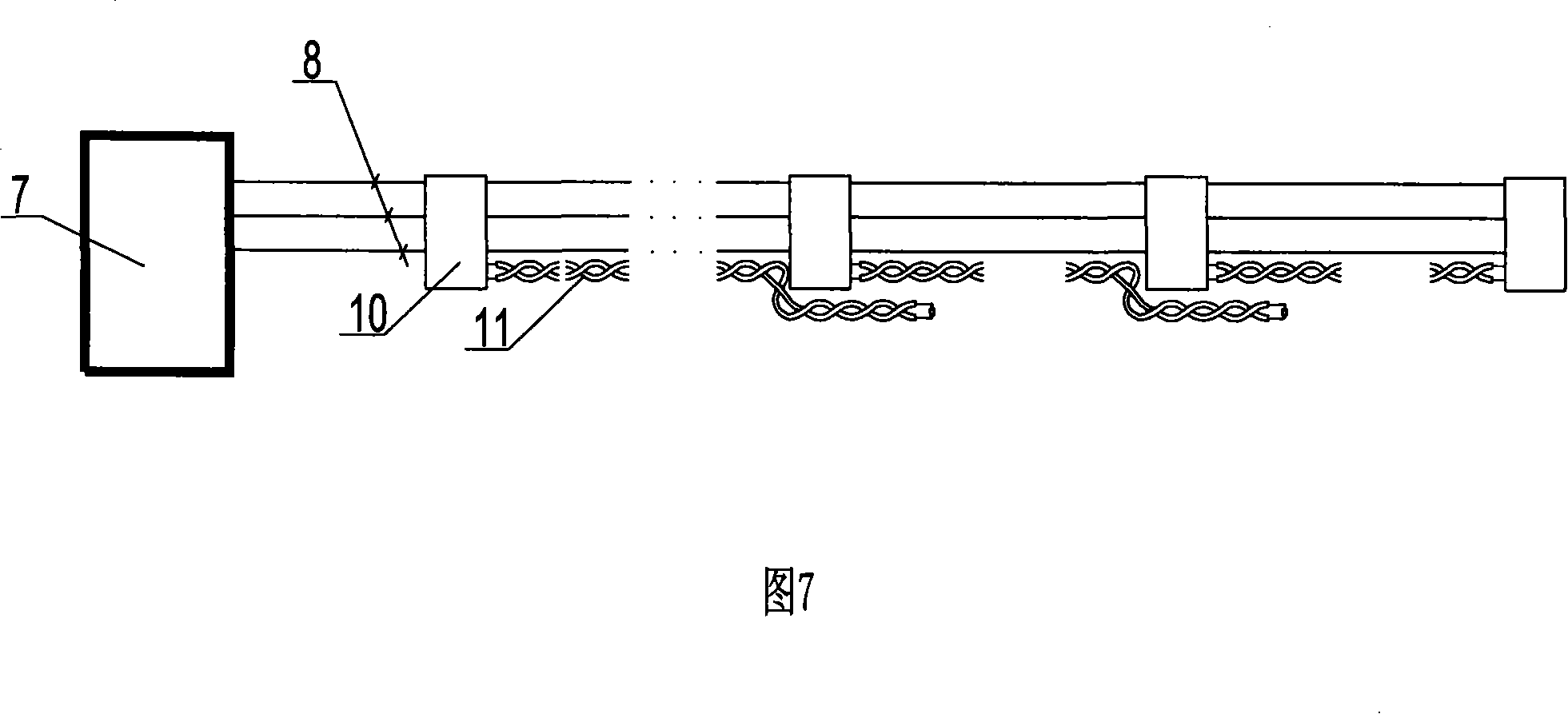 Intelligent bus parallel connection thermal sensitive element type linetype temperature-sensing fire disaster detector