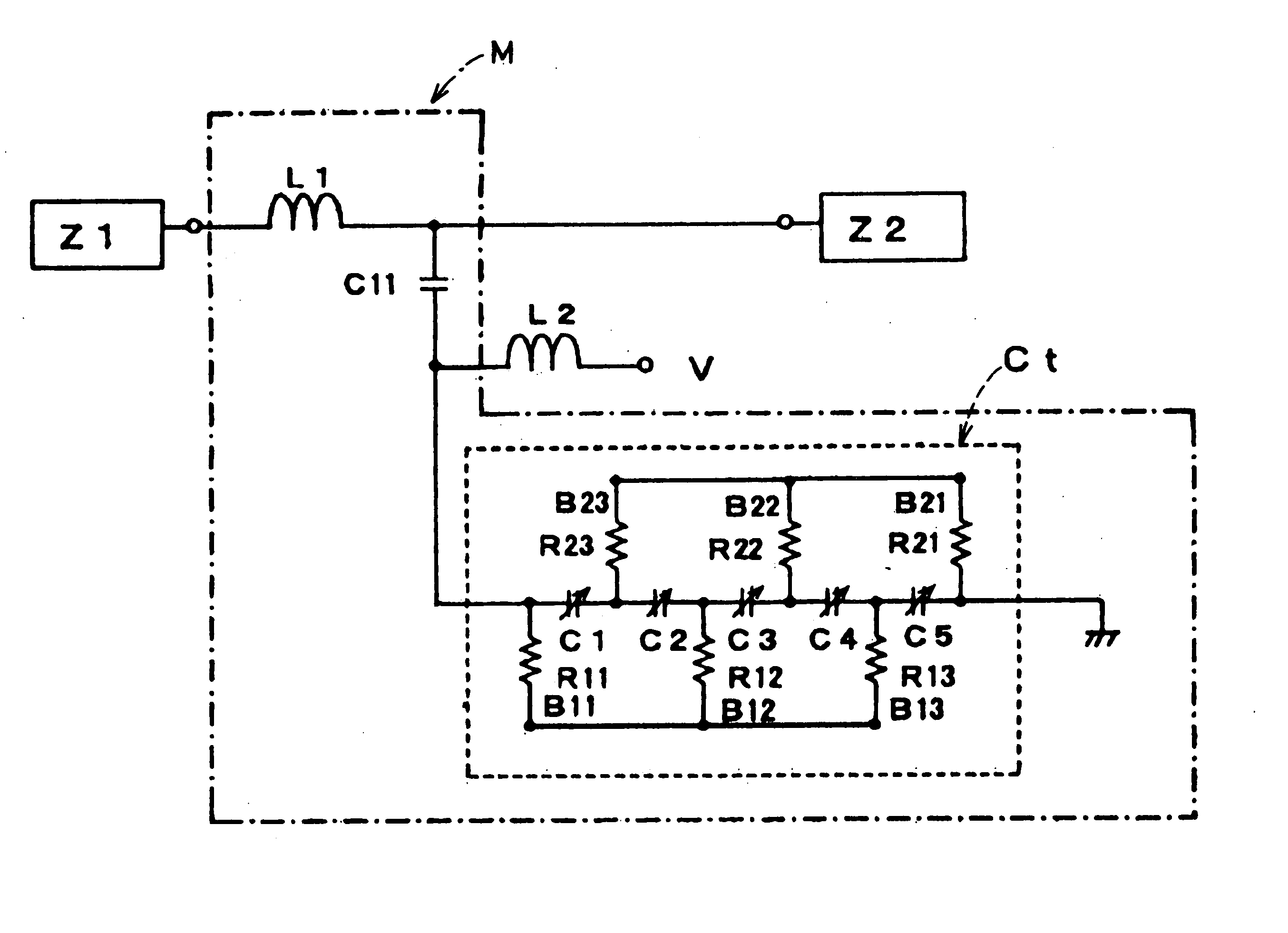 Variable matching circuit, variable resonance circuit, variable phase-shifting circuit and variable attenuation circuit each having variable-capacitance capacitor