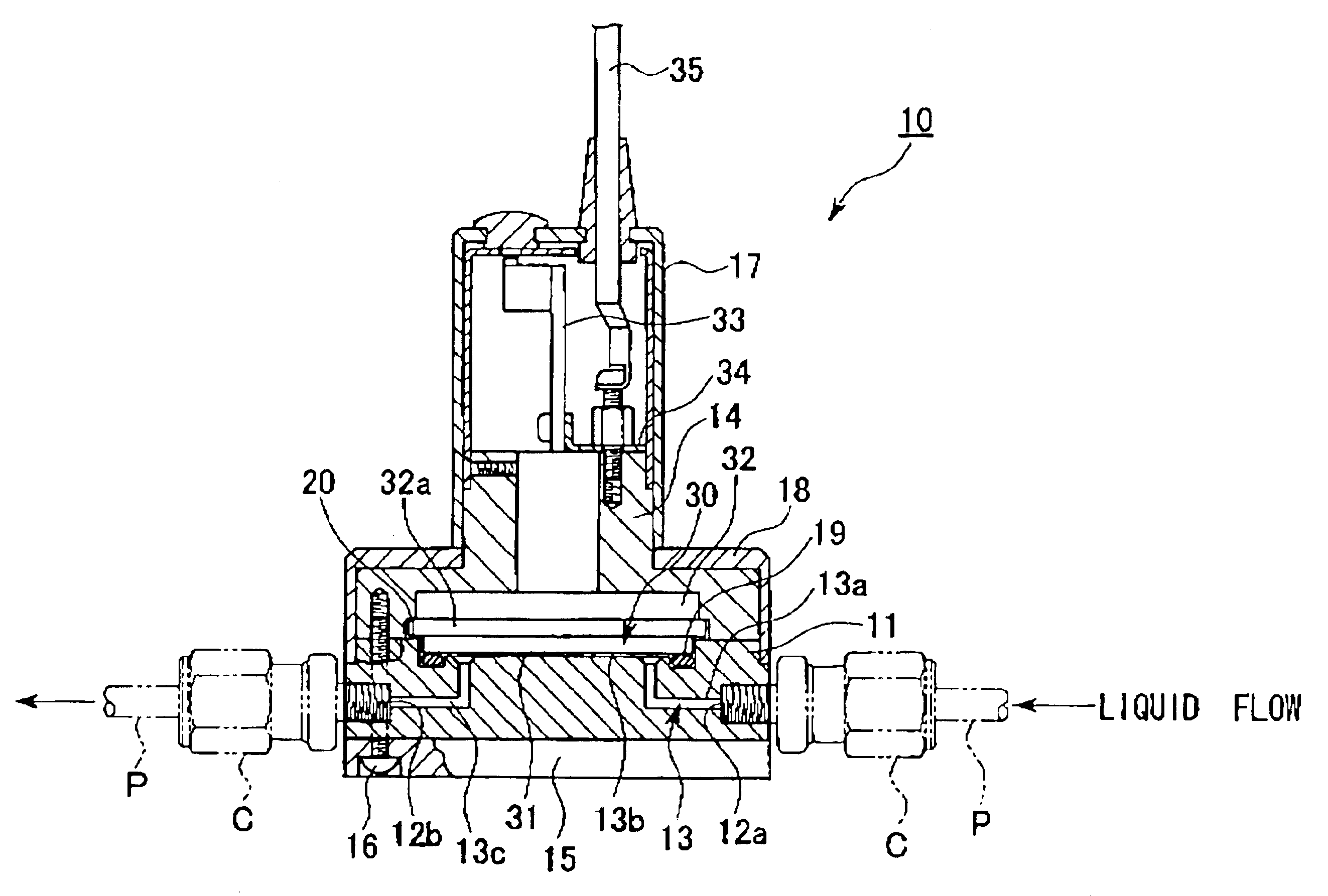 Inline pressure sensor