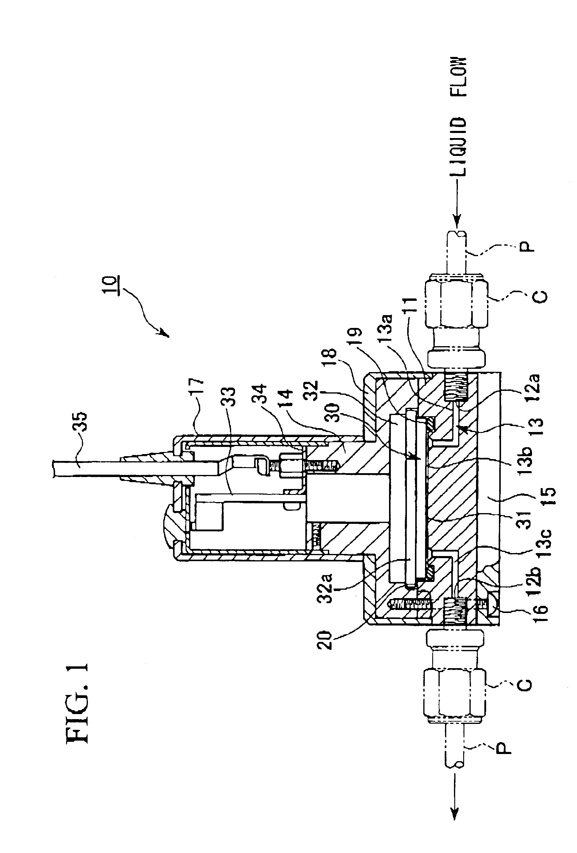 Inline pressure sensor