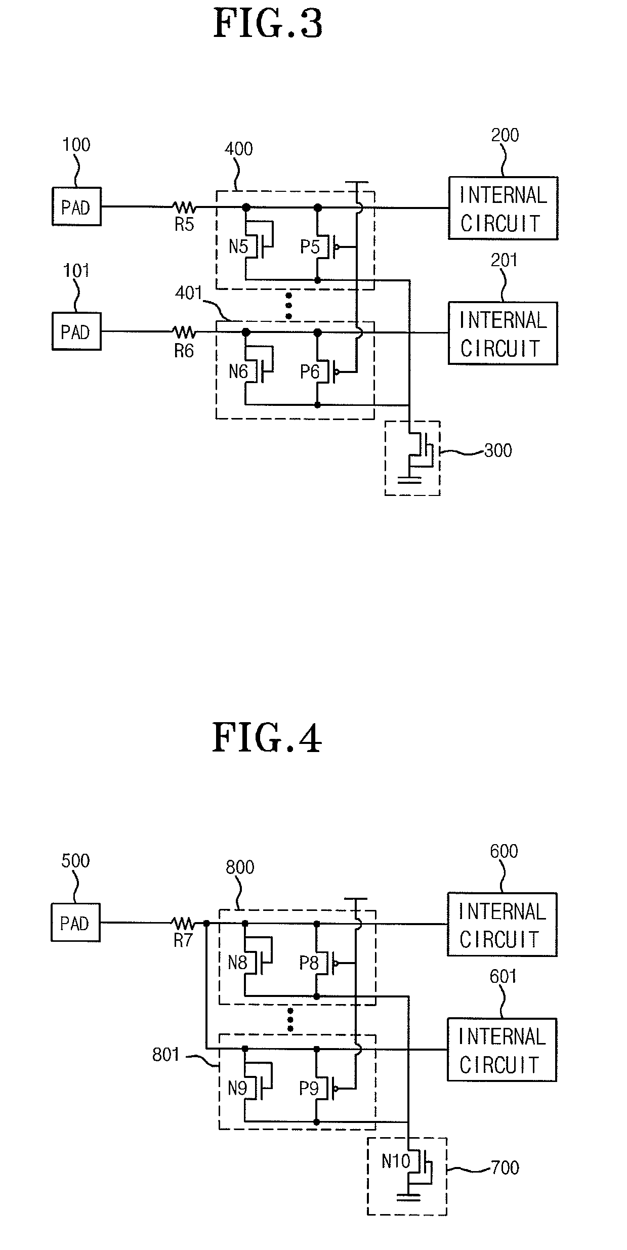 Circuit for discharging static electricity