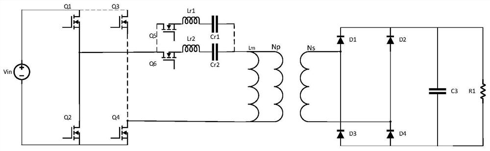 Power supply circuit for applying LLC to restaurant service robot, and control method