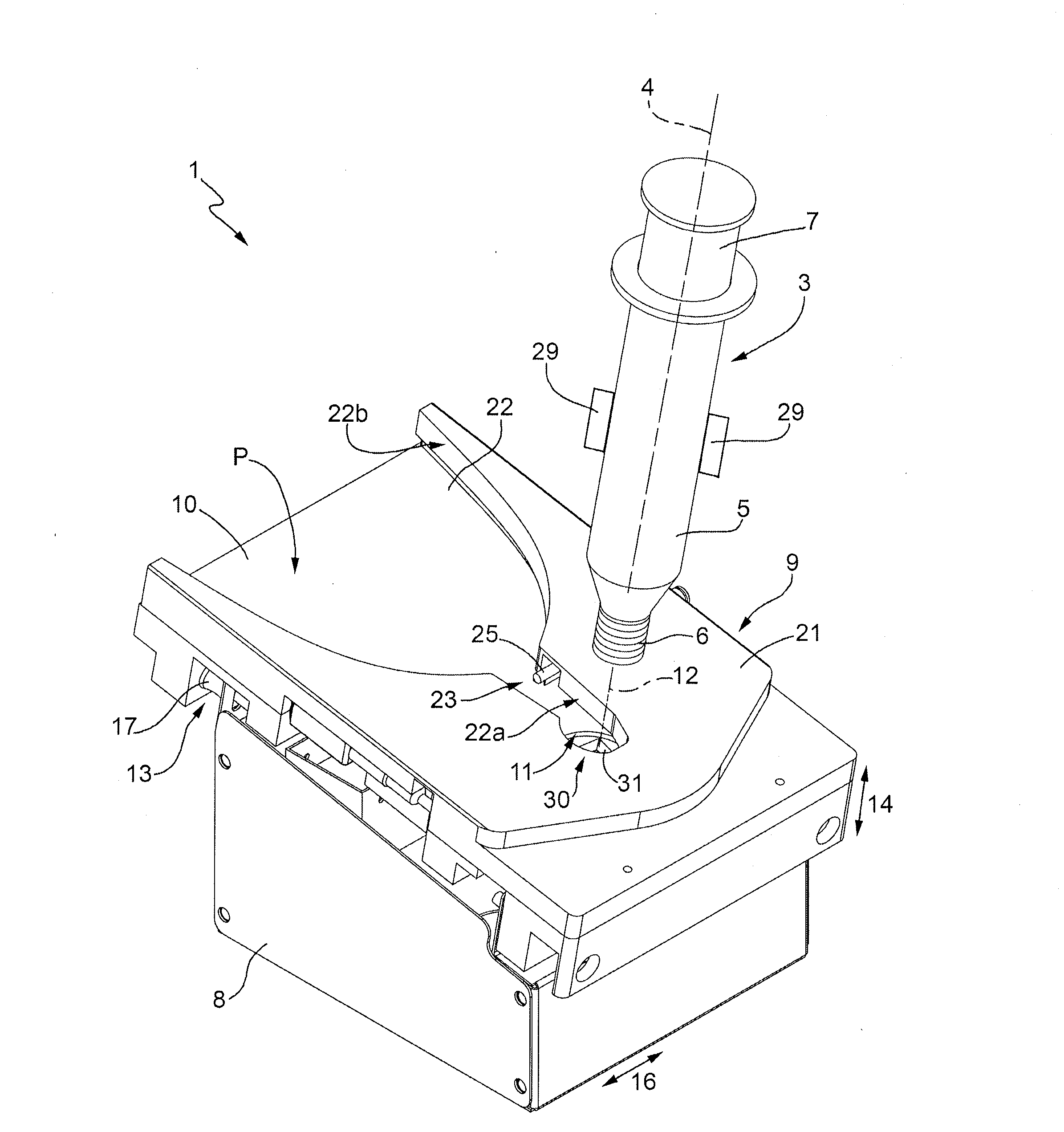 Screwing Assembly for Screwing Closing Plugs onto Syringes