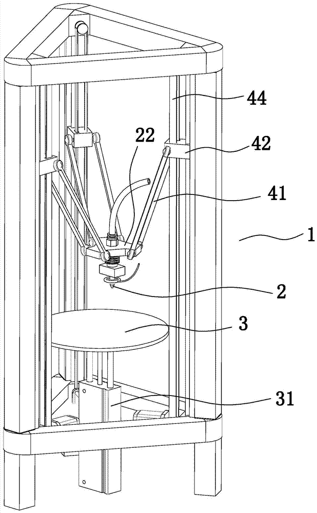 A three-dimensional printing device