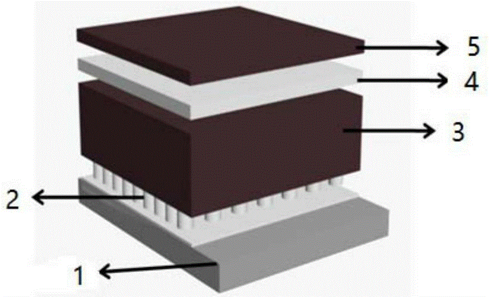 Self-driven photodetector based on ZnO nanorod/CH3NH3PbI3/MoO3 structure and preparation method thereof