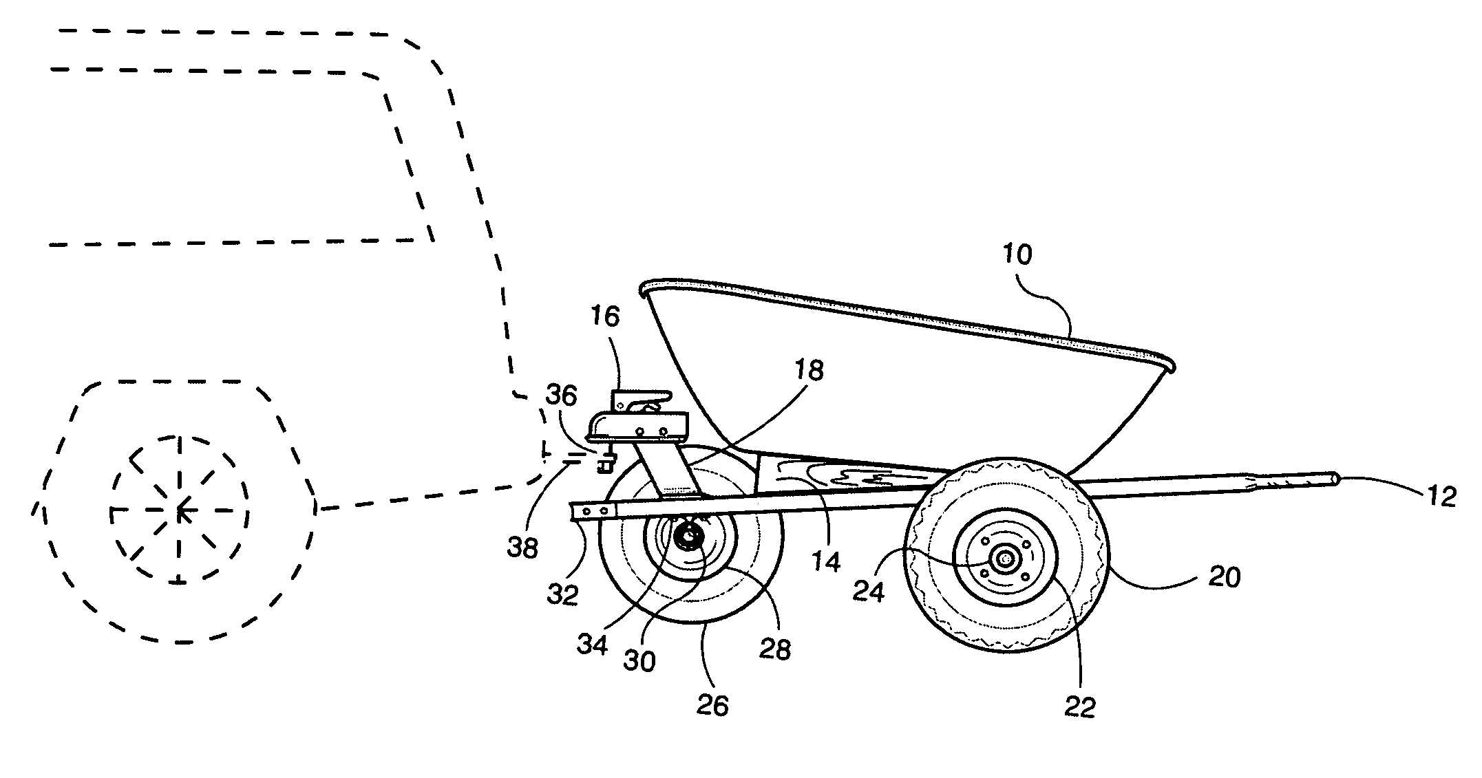 Wheelbarrow trailer