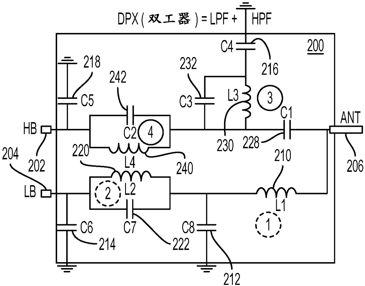 Multiplexer design using 2d passive on glass filter integrated with 3D through glass via filter