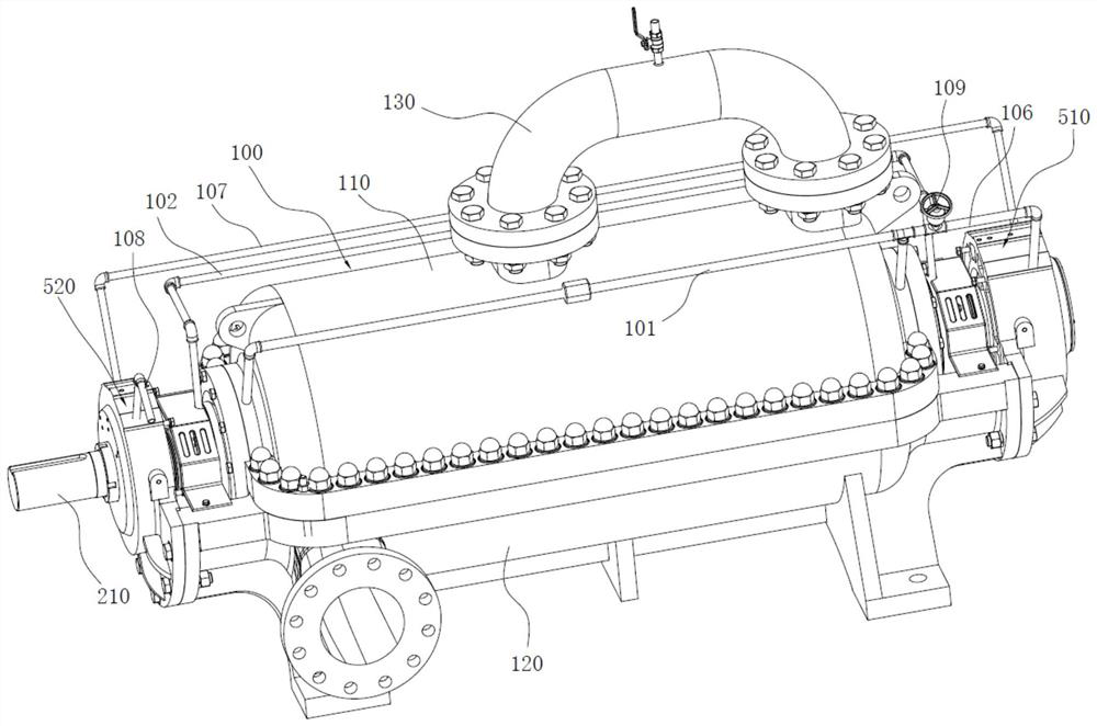 Self-balancing multi-stage axially split pump equipment