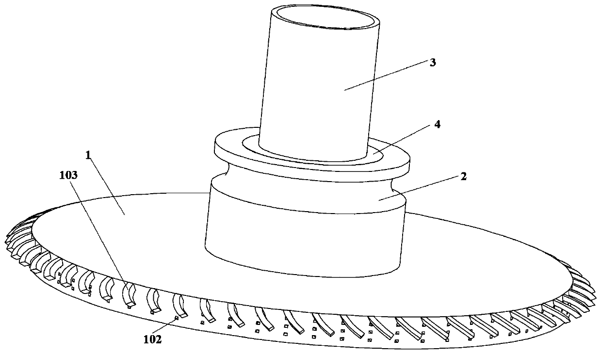 Air distribution disc for water filtration dust and removal device