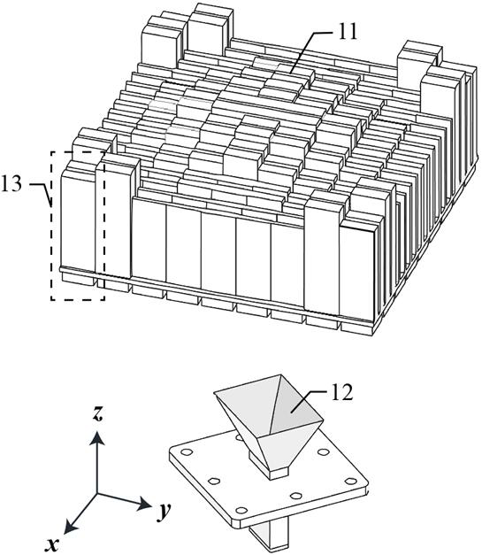 Broadband circular polarization transmission array antenna based on dielectric structure