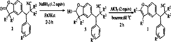 Synthetic method and application of cyanobenzofuran compound