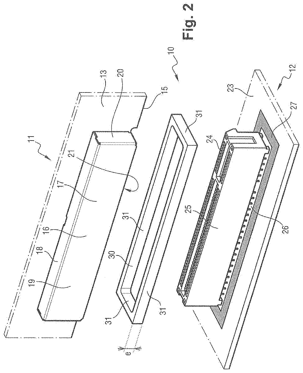 Electrical connection system comprising a primary connection device and a secondary connection device