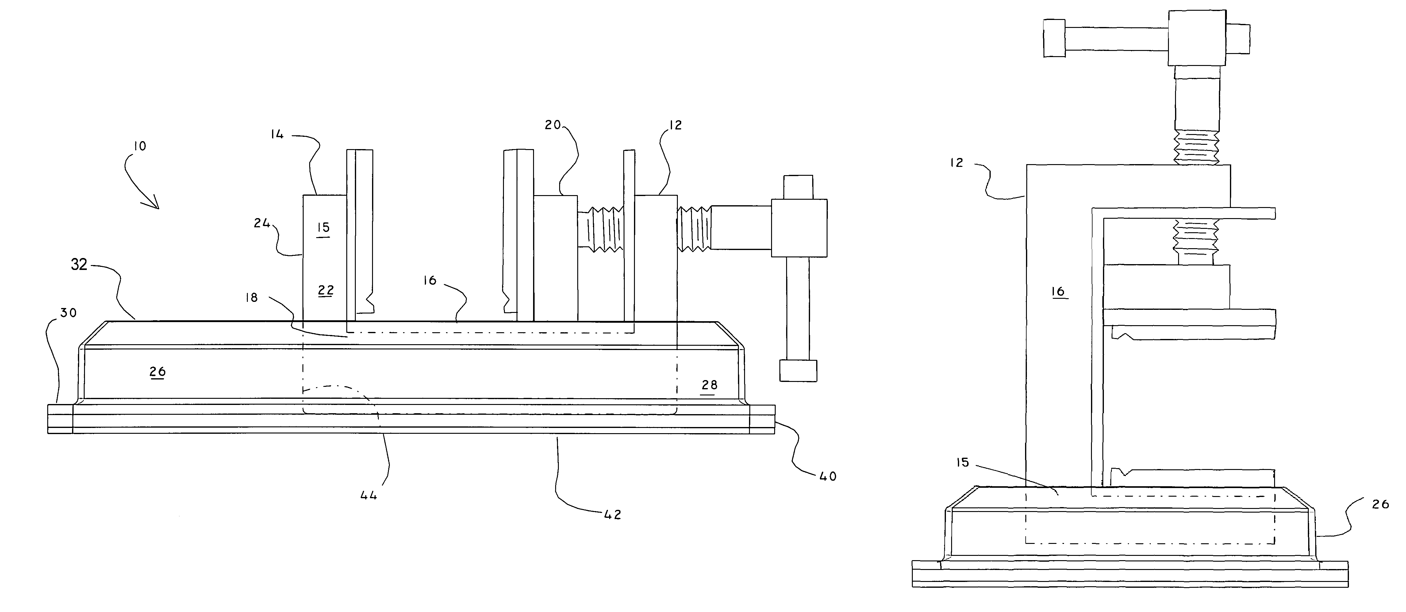 Support system of a tabletop vise