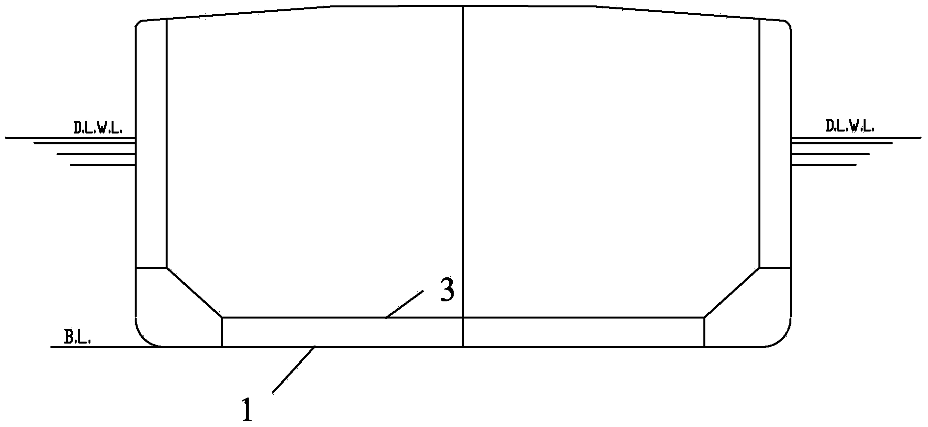 Ship with equant oblique double-layer bottoms