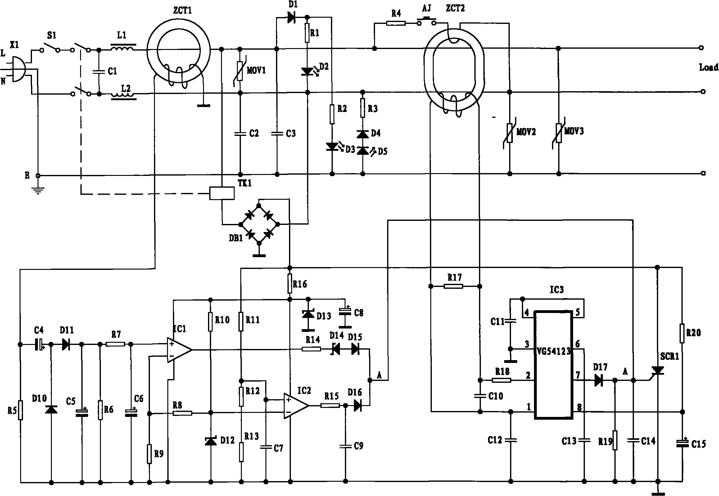 Loaded multifunctional protection circuit