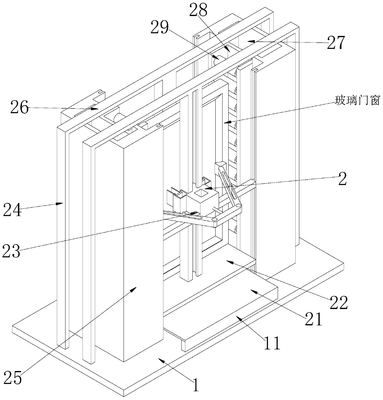 Bridge-cut aluminum glass door and window sealing rubber strip mounting machine and mounting method