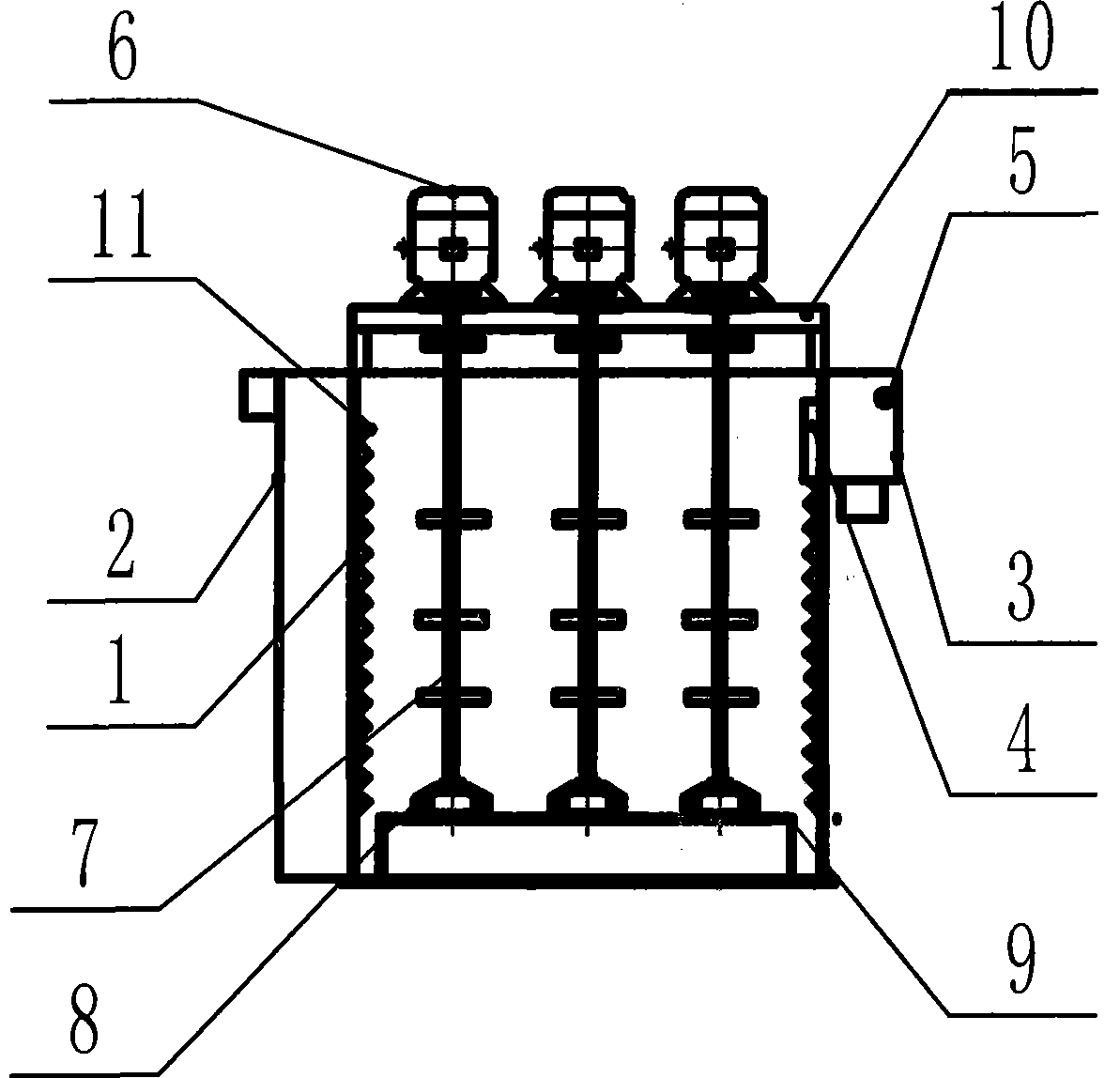 Dispersion device for triaxial viscous slurry