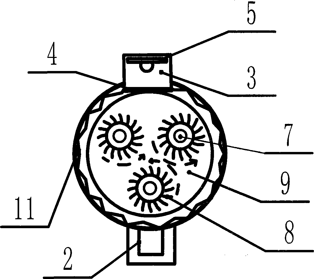 Dispersion device for triaxial viscous slurry