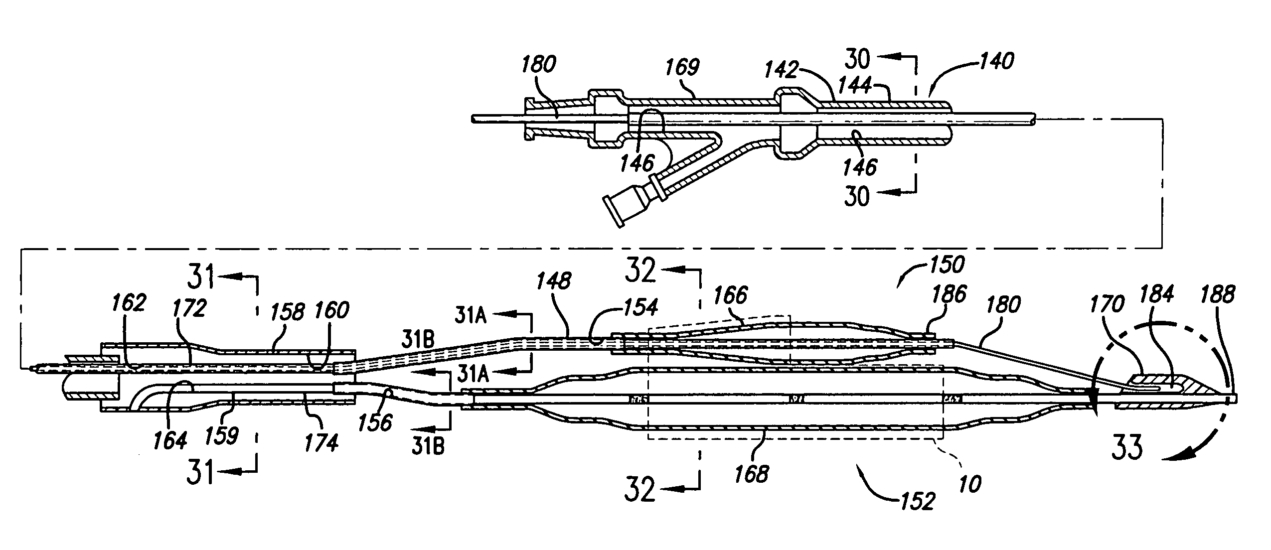 Catheter assembly and method for treating bifurcations