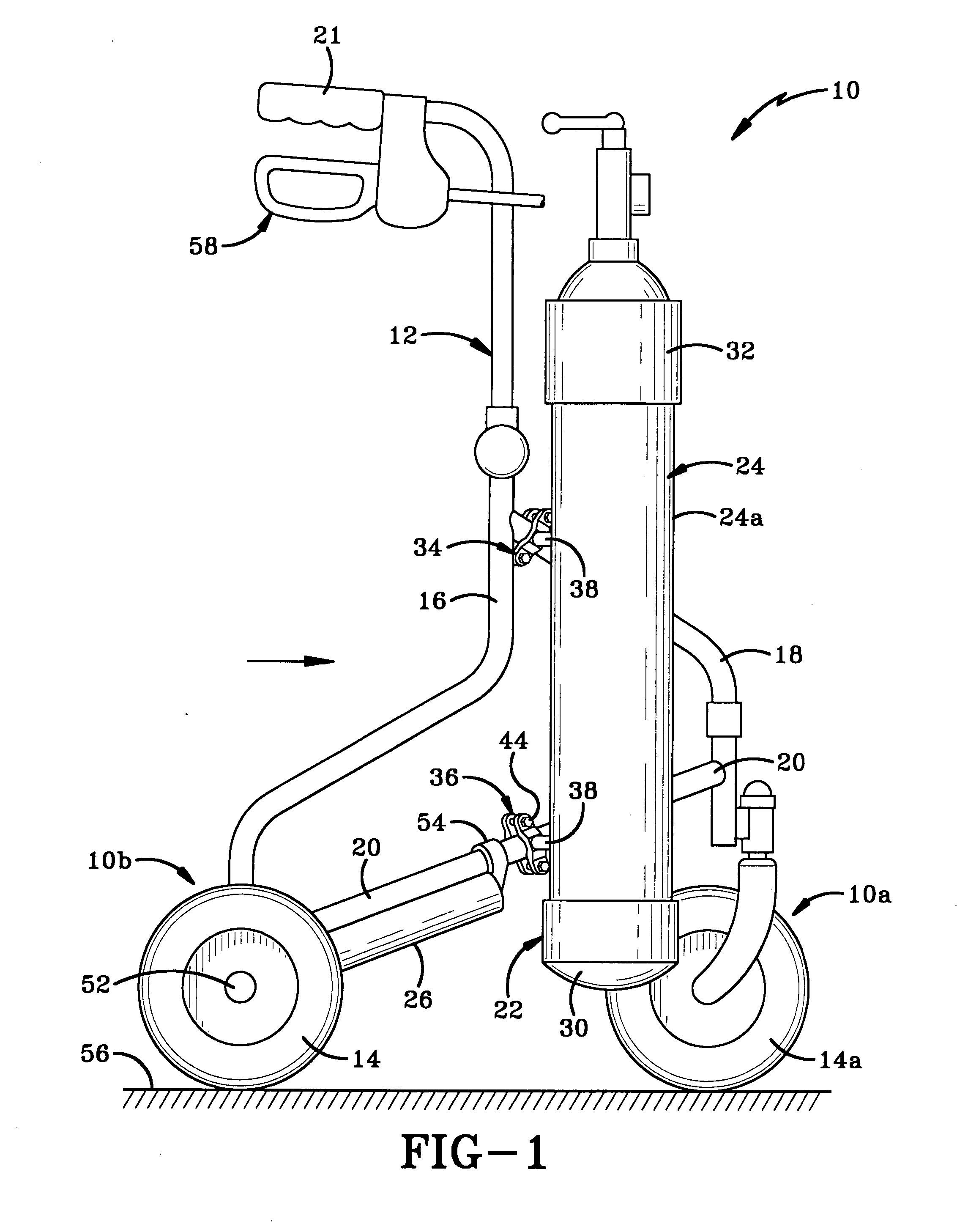 Walker including supports for carrying oxygen bottles