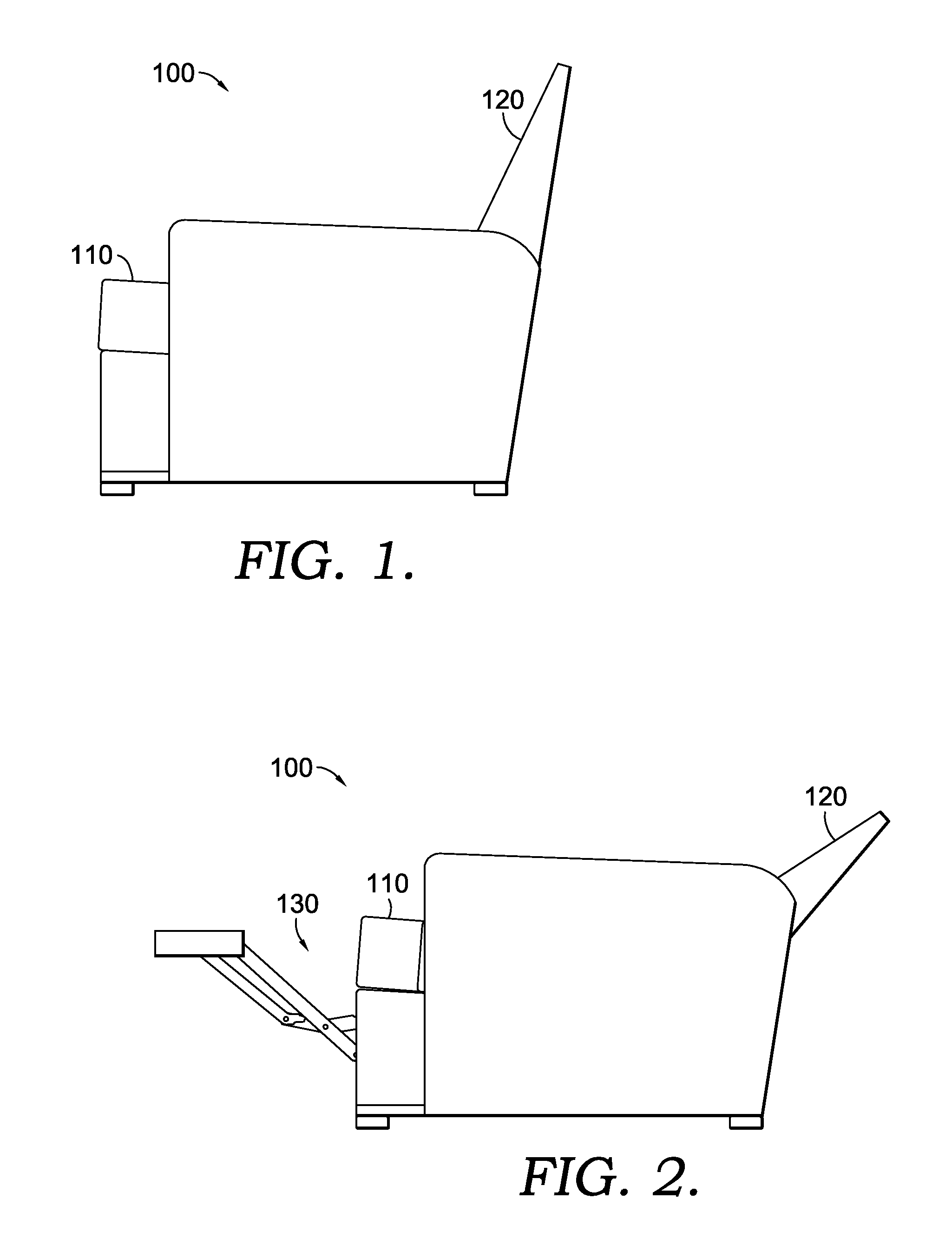 Seat lift mechanism for a reclining chair