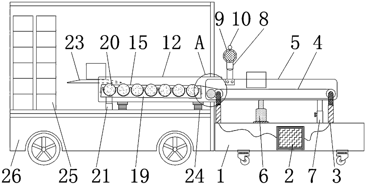 Logistics storage cargo loading and unloading device facilitating mounting and fixing