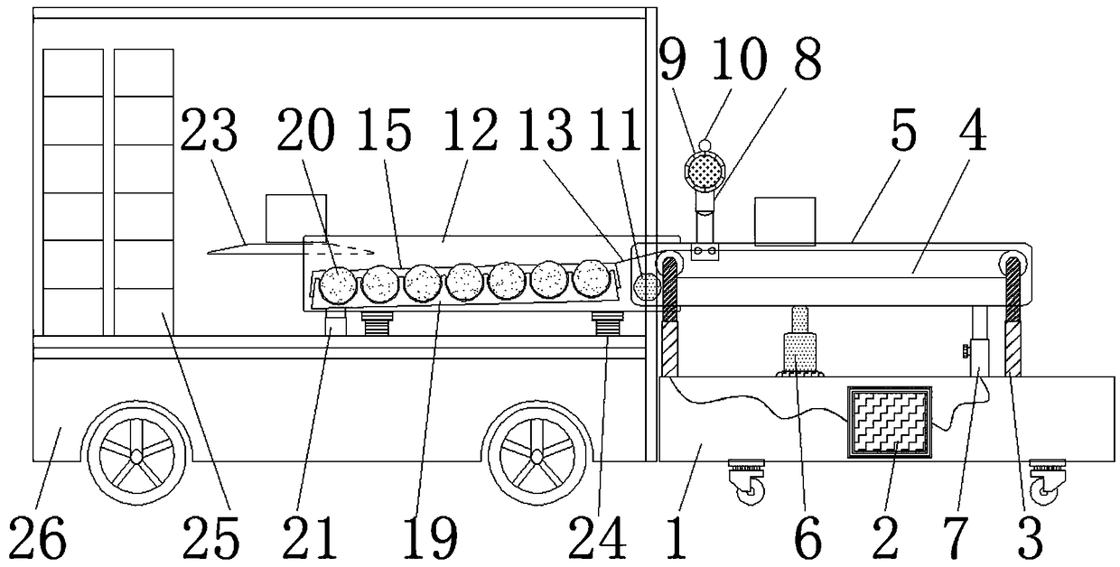 Logistics storage cargo loading and unloading device facilitating mounting and fixing