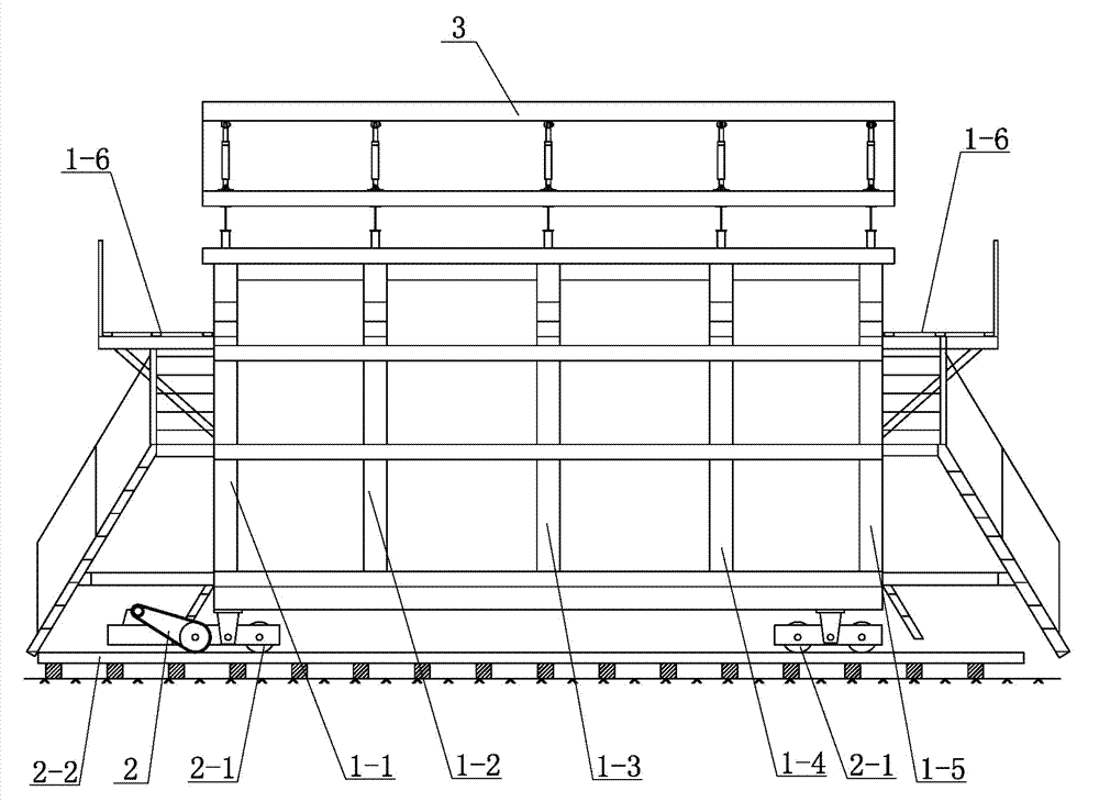 Continuous operation rolling over docking type tunnel lining formwork trolley