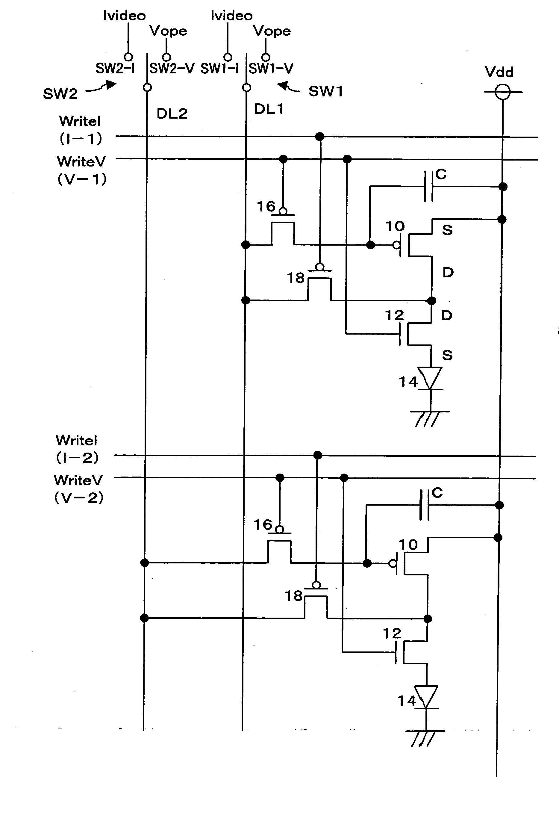 Circuit in light emitting display