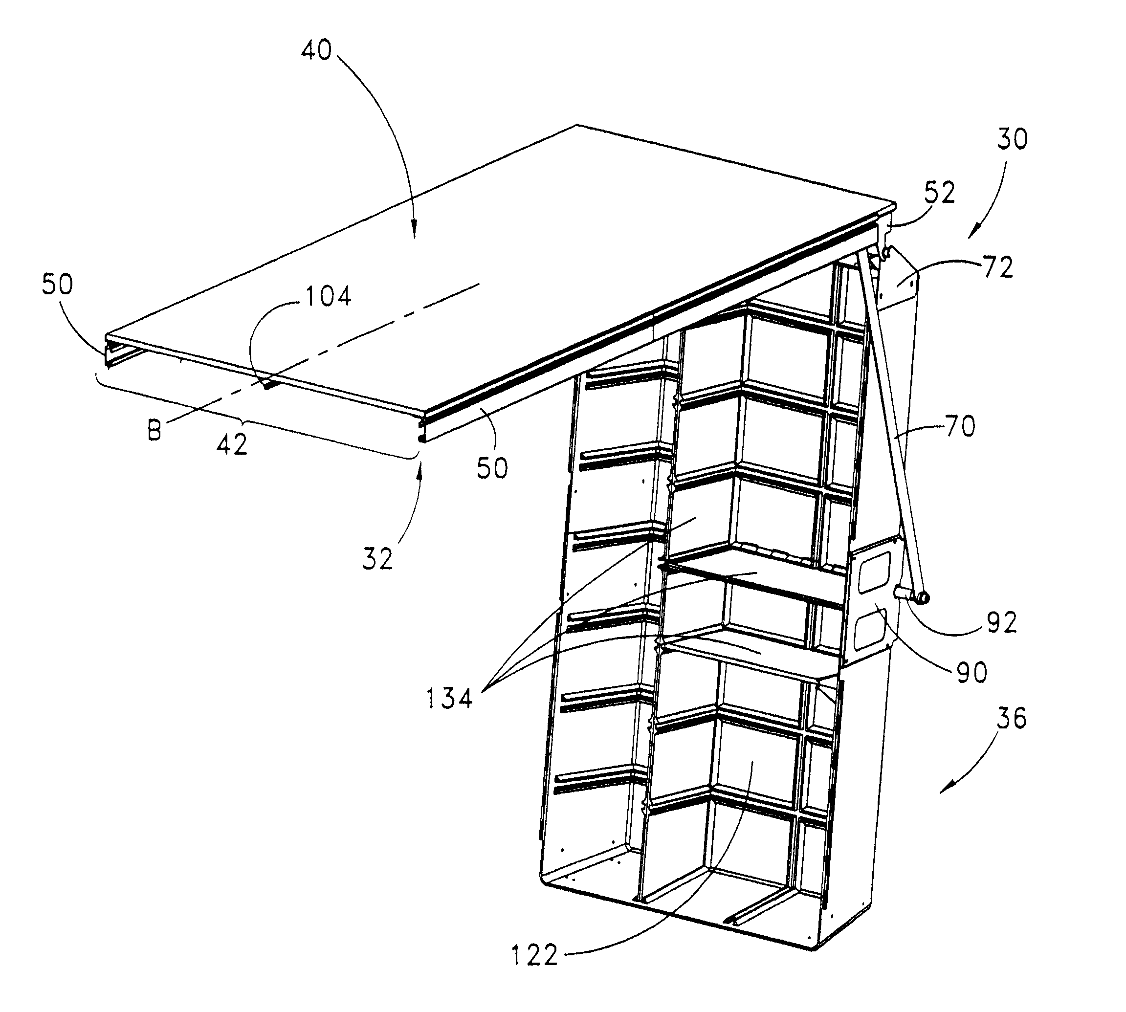 Overhead storage device