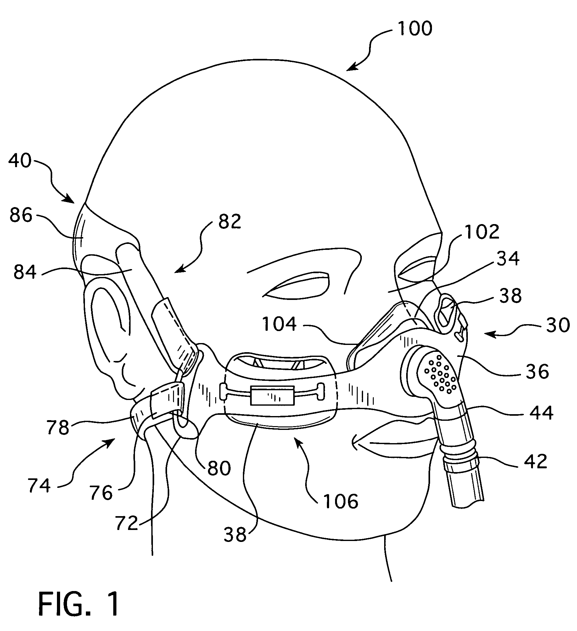 Cheek-mounted patient interface