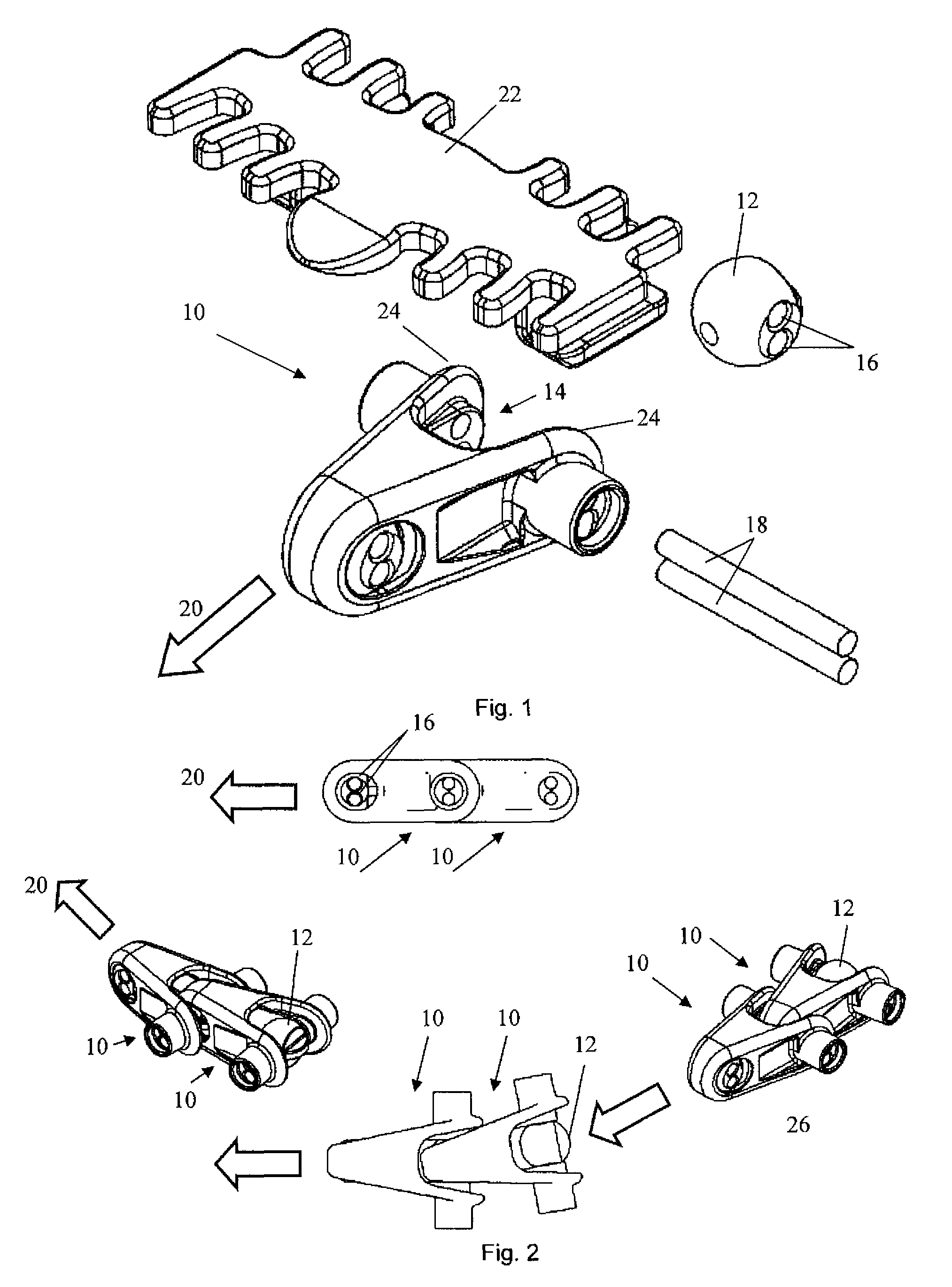 Transport chain and transport chain system