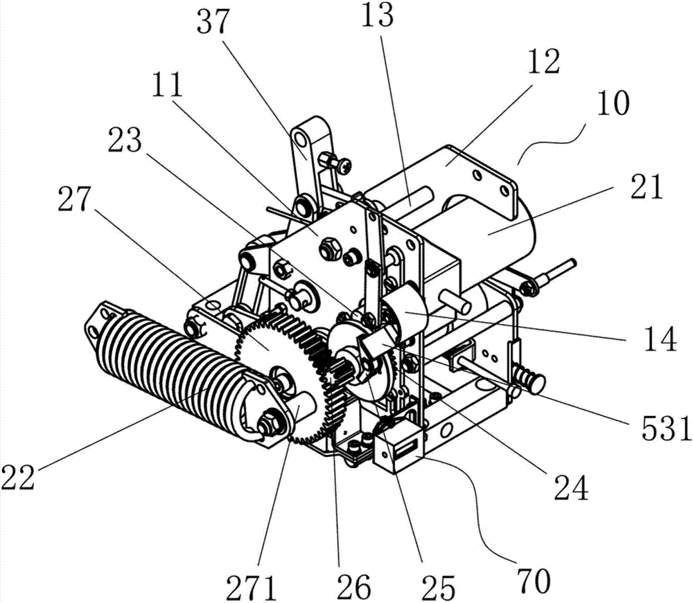 Operation mechanism of modular vacuum load switch fuse combined electrical appliance