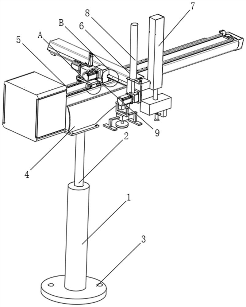 An electrostatic powder spraying mechanism for building decorative steel plates and its working method