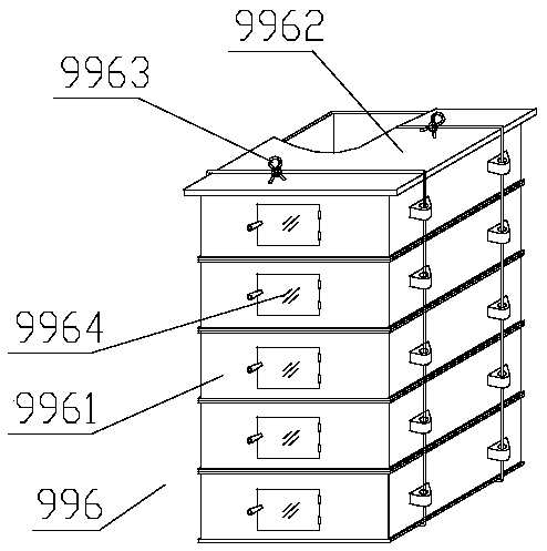 Feeding machine with multiple spray pipes and leaked feed receiving device