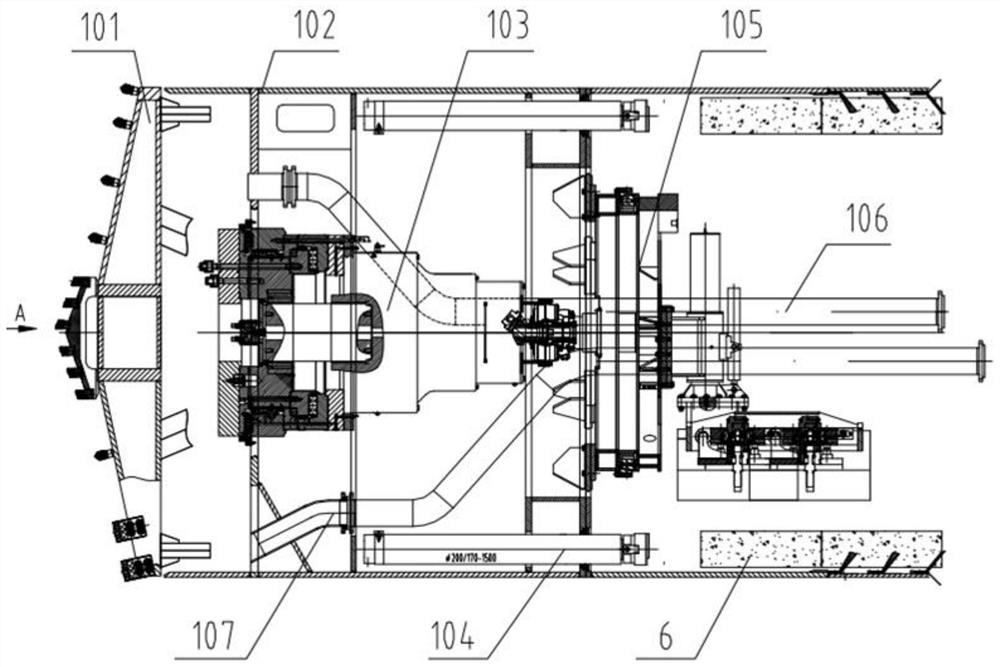 Slurry balance shield tunneling machine for contact channel