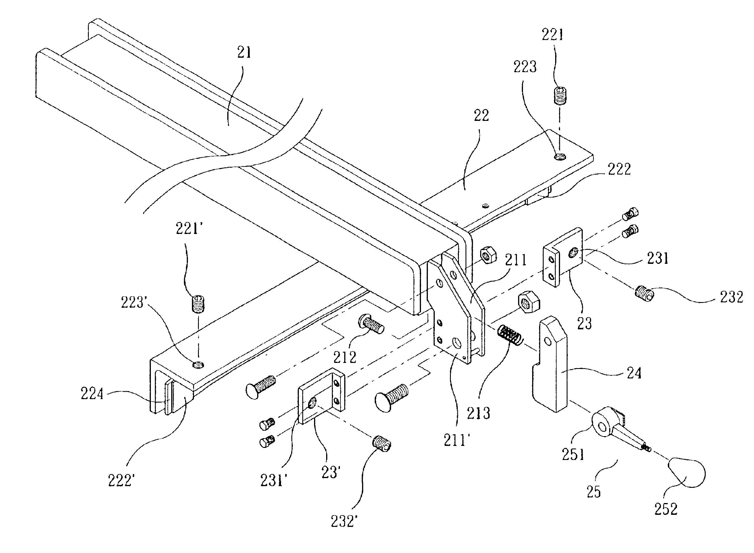 Device for smooth sliding of a positioning rod of a sawing device platform