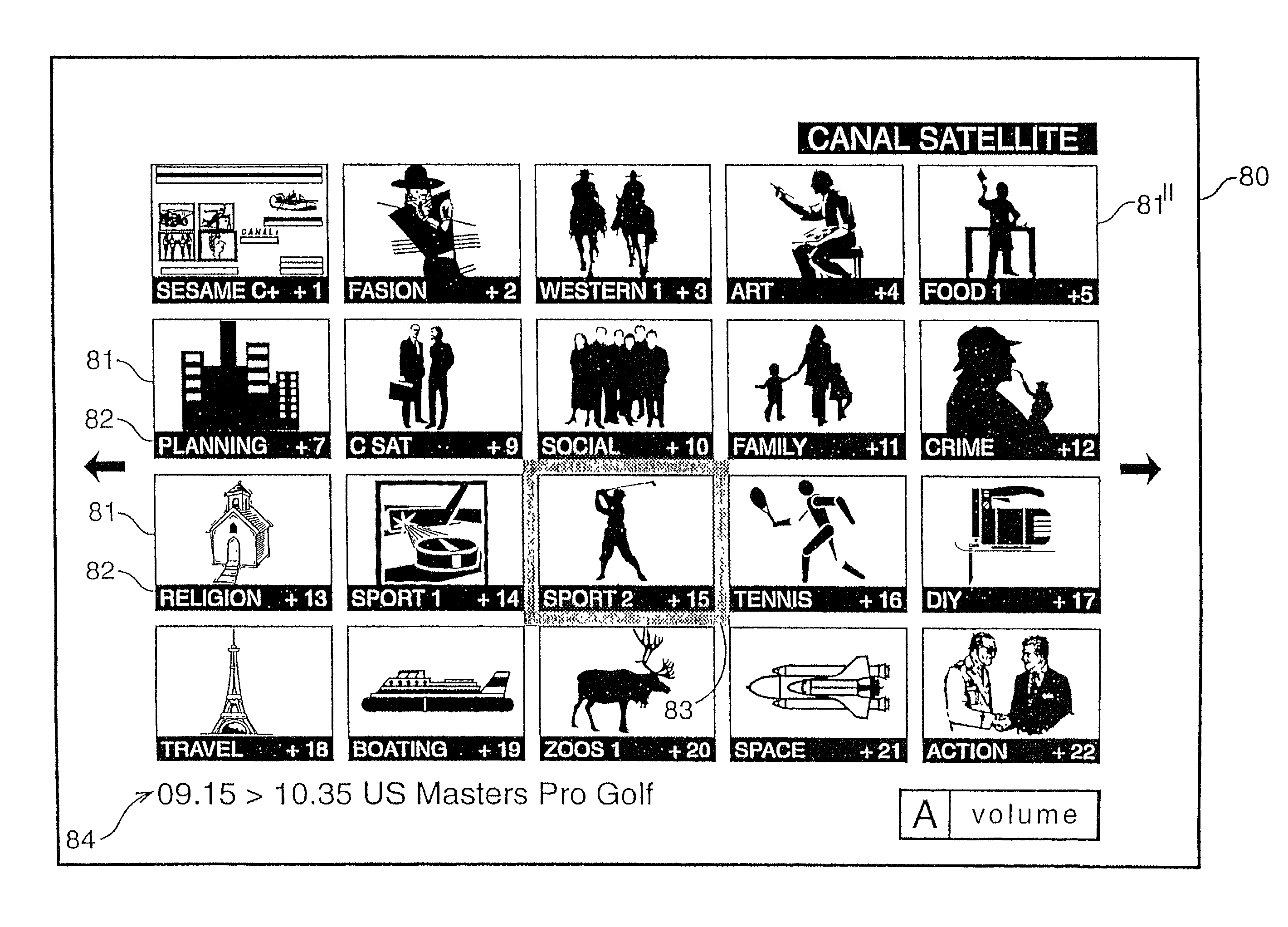 Navigation system for a multichannel digital television system