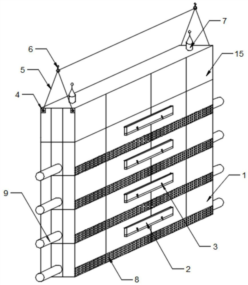 Caisson device for cultivating filter feeding shellfishes