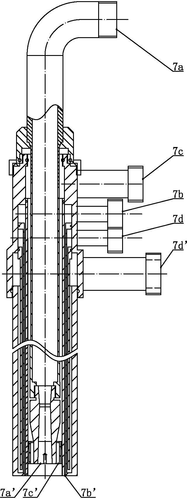 Top oxygen-blowing combustion system for intermediate frequency furnace