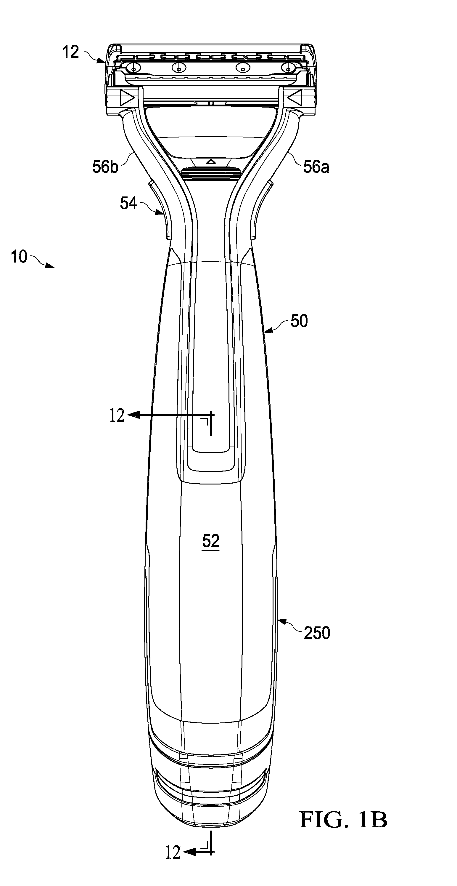 Hair removal cartridge with elongated recess