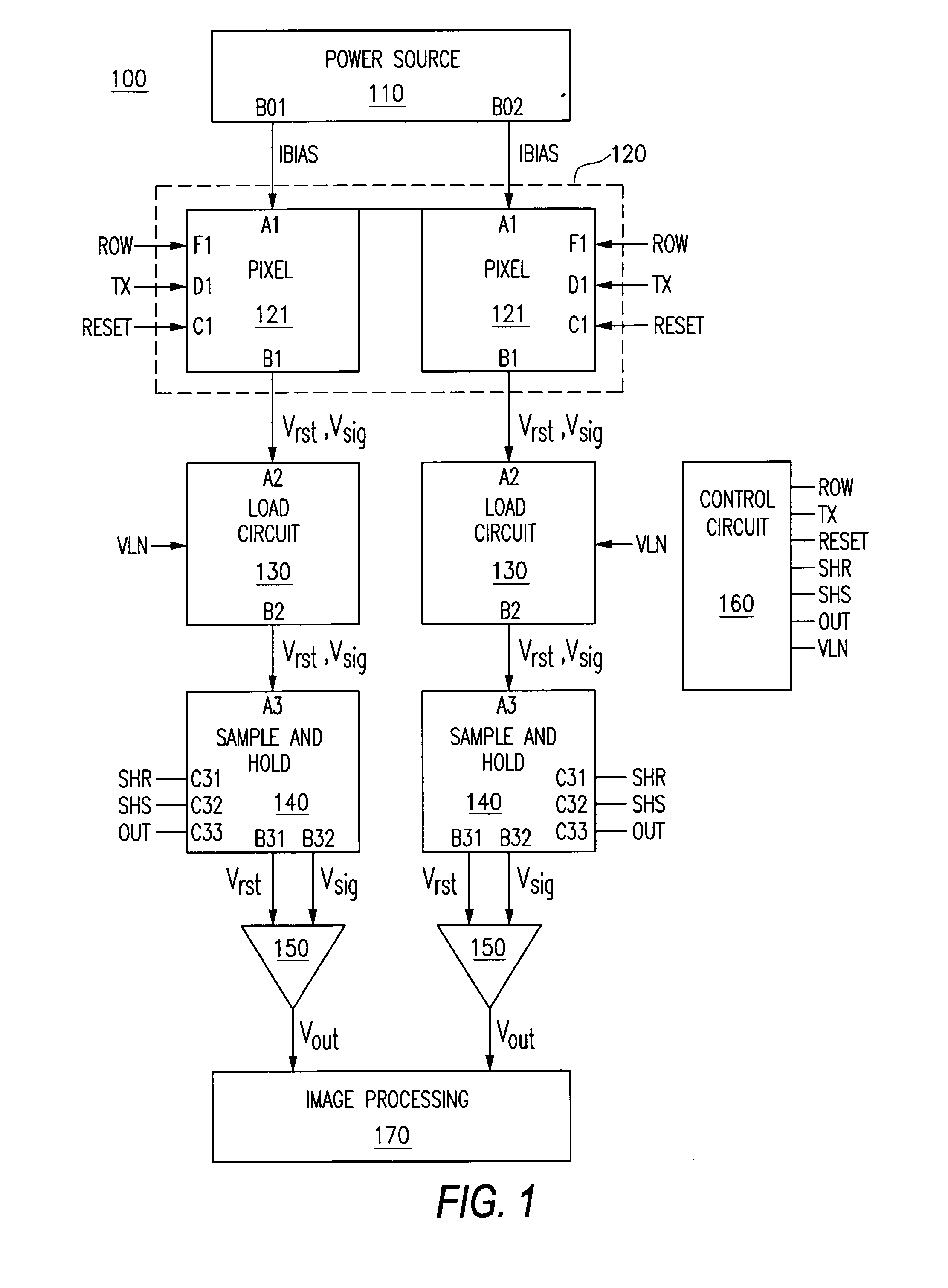 Operation stablized pixel bias circuit