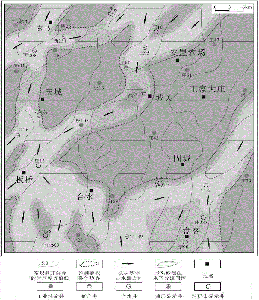 Predicating method for high-gamma sandstones in source rocks