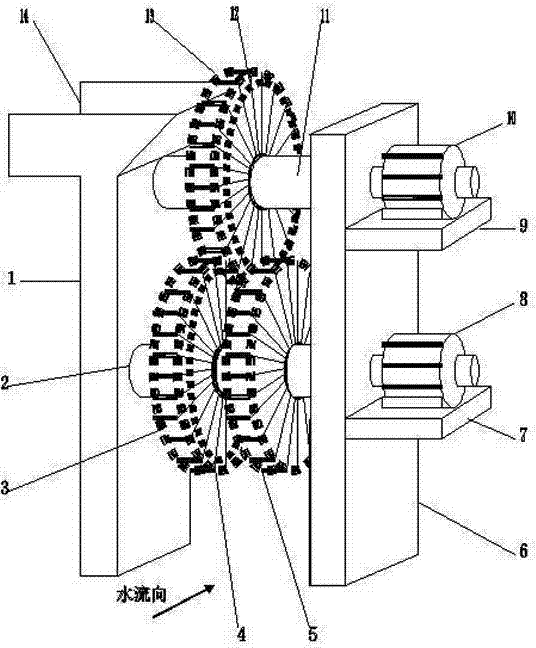 Automatic efficient energy-saving water wheel